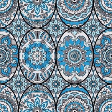 Dikişsiz Desen döşemesi mandalalar ile. Vintage dekor elementleri