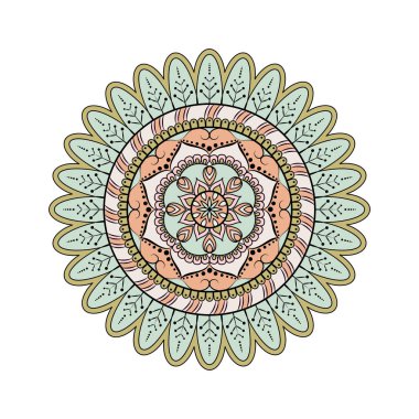 Çiçek mandalalar. Vintage dekoratif öğeler. Oryantal desen, 