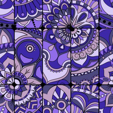 Dikişsiz Desen döşemesi mandalalar ile. Vintage dekor elementleri