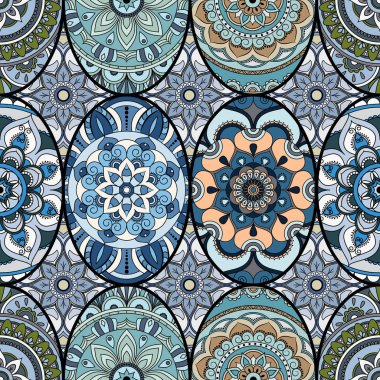 Dikişsiz Desen döşemesi mandalalar ile. Vintage dekor elementleri