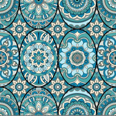 Dikişsiz Desen döşemesi mandalalar ile. Vintage dekor elementleri