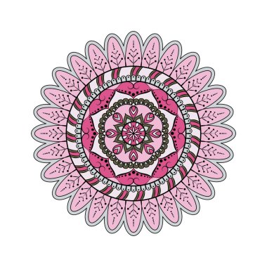 Çiçek mandalalar. Vintage dekoratif öğeler. Oryantal desen, 