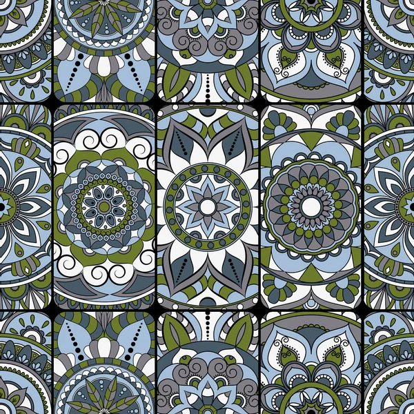 Azulejo de patrón sin costuras con mandalas. Elementos decorativos vintage — Foto de Stock