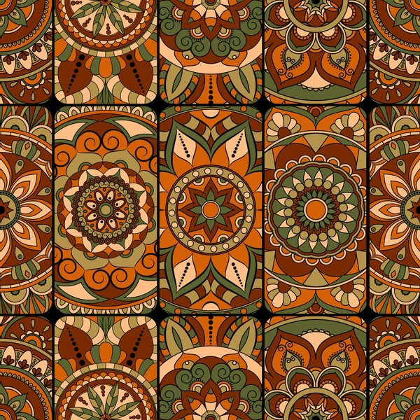 Seamless pattern tile with mandalas. Vintage decorative elements Stock
