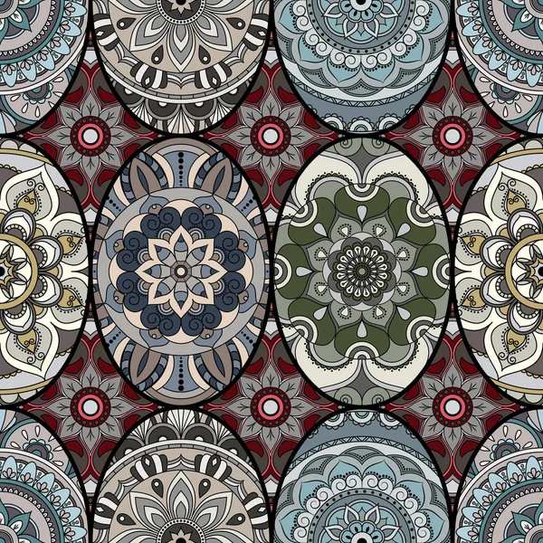 Azulejo de patrón sin costuras con mandalas. Elementos decorativos vintage — Foto de Stock