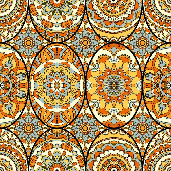 Seamless pattern tile with mandalas. Vintage decorative elements Stock