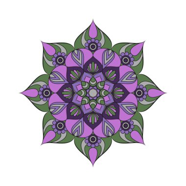 Çiçek mandalalar. Vintage dekoratif öğeler. Oryantal desen, 