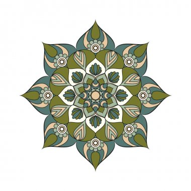 Çiçek mandalalar. Vintage dekoratif öğeler. Oryantal desen, 