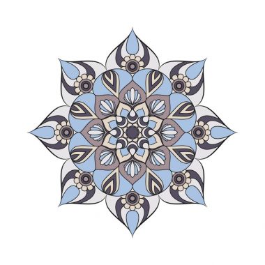 Çiçek mandalalar. Vintage dekoratif öğeler. Oryantal desen, 