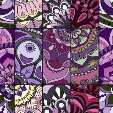 Dikişsiz Desen döşemesi mandalalar ile. Vintage dekor elementleri