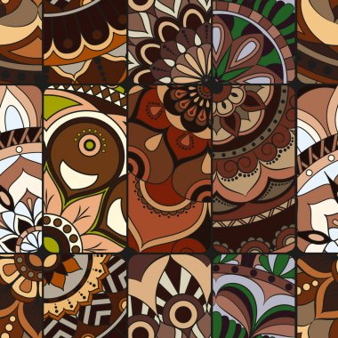 Dikişsiz Desen döşemesi mandalalar ile. Vintage dekor elementleri