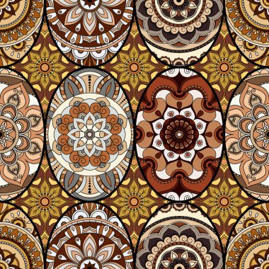 Dikişsiz Desen döşemesi mandalalar ile. Vintage dekor elementleri