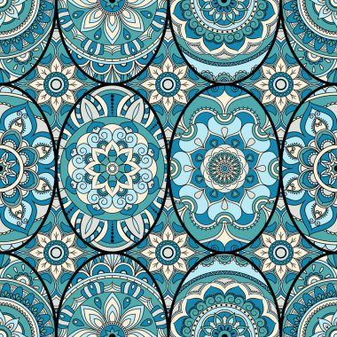 Dikişsiz Desen döşemesi mandalalar ile. Vintage dekor elementleri