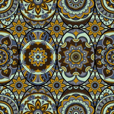 Dikişsiz Desen döşemesi mandalalar ile. Vintage dekor elementleri