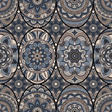 Dikişsiz Desen döşemesi mandalalar ile. Vintage dekor elementleri