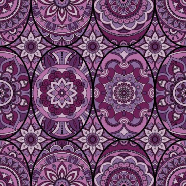 Dikişsiz Desen döşemesi mandalalar ile. Vintage dekor elementleri