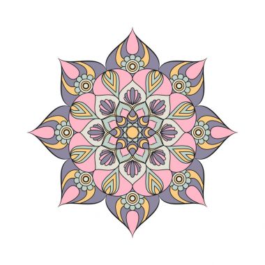 Çiçek mandalalar. Vintage dekoratif öğeler. Oryantal desen, 