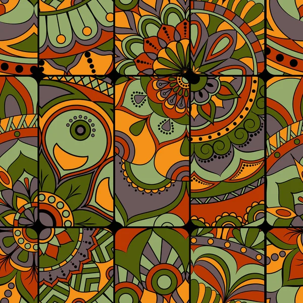 Dikişsiz Desen döşemesi mandalalar ile. Vintage dekor elementleri