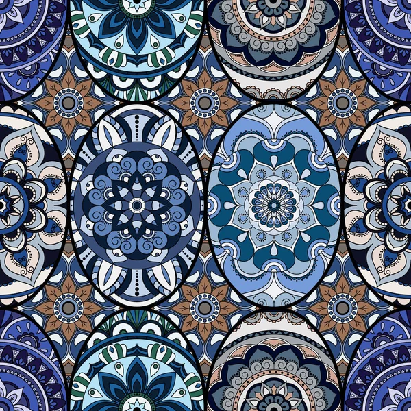 Azulejo de patrón sin costuras con mandalas. Elementos decorativos vintage — Foto de Stock