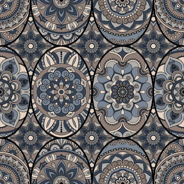 Azulejo de patrón sin costuras con mandalas. Elementos decorativos vintage — Foto de Stock