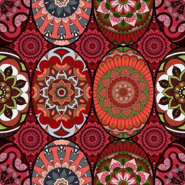 Dikişsiz Desen döşemesi mandalalar ile. Vintage dekor elementleri