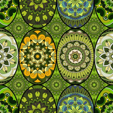 Dikişsiz Desen döşemesi mandalalar ile. Vintage dekor elementleri