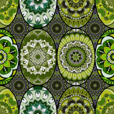 Dikişsiz Desen döşemesi mandalalar ile. Vintage dekor elementleri