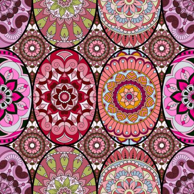 Dikişsiz Desen döşemesi mandalalar ile. Vintage dekor elementleri