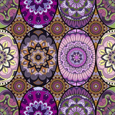 Dikişsiz Desen döşemesi mandalalar ile. Vintage dekor elementleri