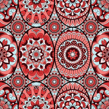 Dikişsiz Desen döşemesi mandalalar ile. Vintage dekor elementleri