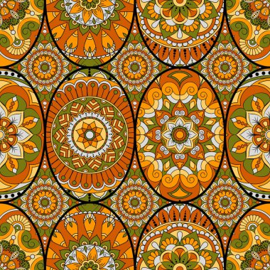 Dikişsiz Desen döşemesi mandalalar ile. Vintage dekor elementleri