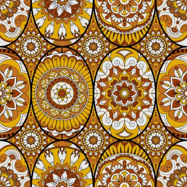 Dikişsiz Desen döşemesi mandalalar ile. Vintage dekor elementleri