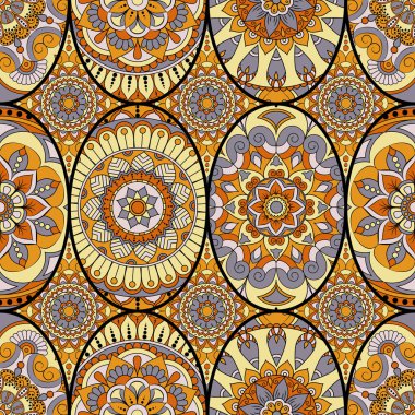 Dikişsiz Desen döşemesi mandalalar ile. Vintage dekor elementleri