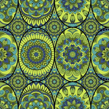 Dikişsiz Desen döşemesi mandalalar ile. Vintage dekor elementleri