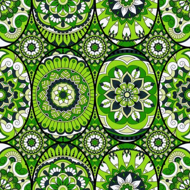 Dikişsiz Desen döşemesi mandalalar ile. Vintage dekor elementleri