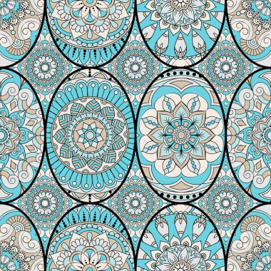 Dikişsiz Desen döşemesi mandalalar ile. Vintage dekor elementleri