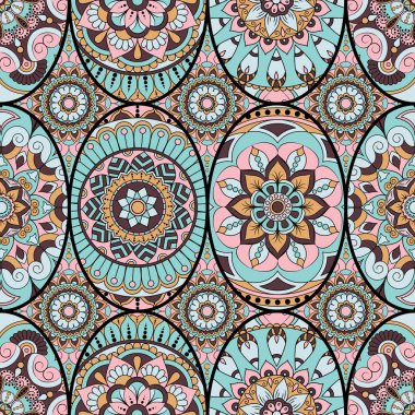 Dikişsiz Desen döşemesi mandalalar ile. Vintage dekor elementleri