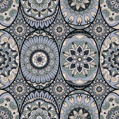 Dikişsiz Desen döşemesi mandalalar ile. Vintage dekor elementleri