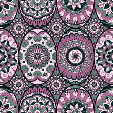 Dikişsiz Desen döşemesi mandalalar ile. Vintage dekor elementleri