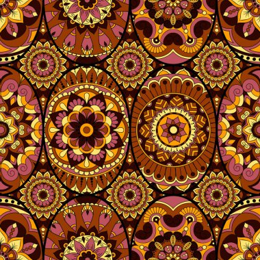 Dikişsiz Desen döşemesi mandalalar ile. Vintage dekor elementleri