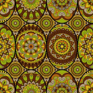 Dikişsiz Desen döşemesi mandalalar ile. Vintage dekor elementleri