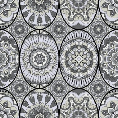 Dikişsiz Desen döşemesi mandalalar ile. Vintage dekor elementleri