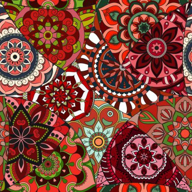 Dikişsiz Desen döşemesi mandalalar ile. Vintage dekor elementleri