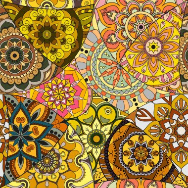 Dikişsiz Desen döşemesi mandalalar ile. Vintage dekor elementleri