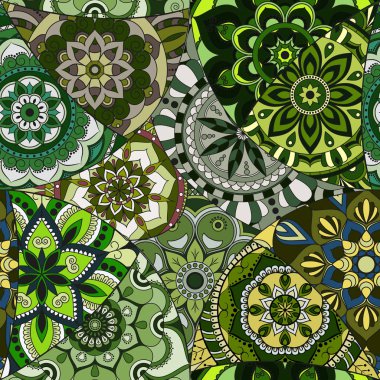 Dikişsiz Desen döşemesi mandalalar ile. Vintage dekor elementleri