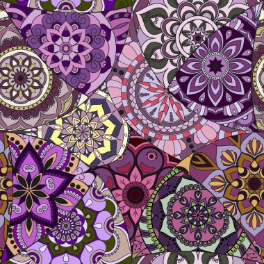 Dikişsiz Desen döşemesi mandalalar ile. Vintage dekor elementleri