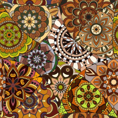 Dikişsiz Desen döşemesi mandalalar ile. Vintage dekor elementleri