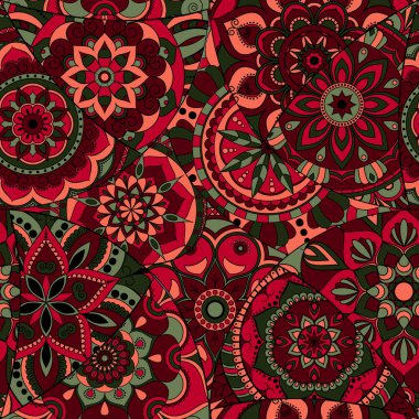 Dikişsiz Desen döşemesi mandalalar ile. Vintage dekor elementleri