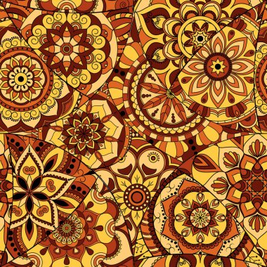 Dikişsiz Desen döşemesi mandalalar ile. Vintage dekor elementleri