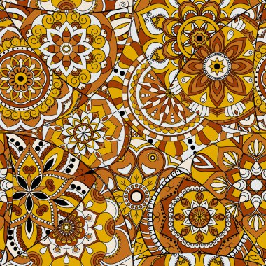 Dikişsiz Desen döşemesi mandalalar ile. Vintage dekor elementleri